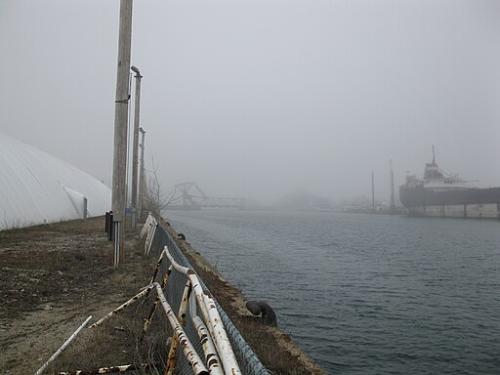 Ship channel and fog