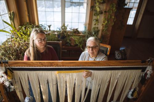 people weaving