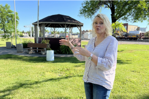 Shannon Mortenson, Warren city administrator, explains what a regenerative future could look like for the city's downtown Centennial Park.